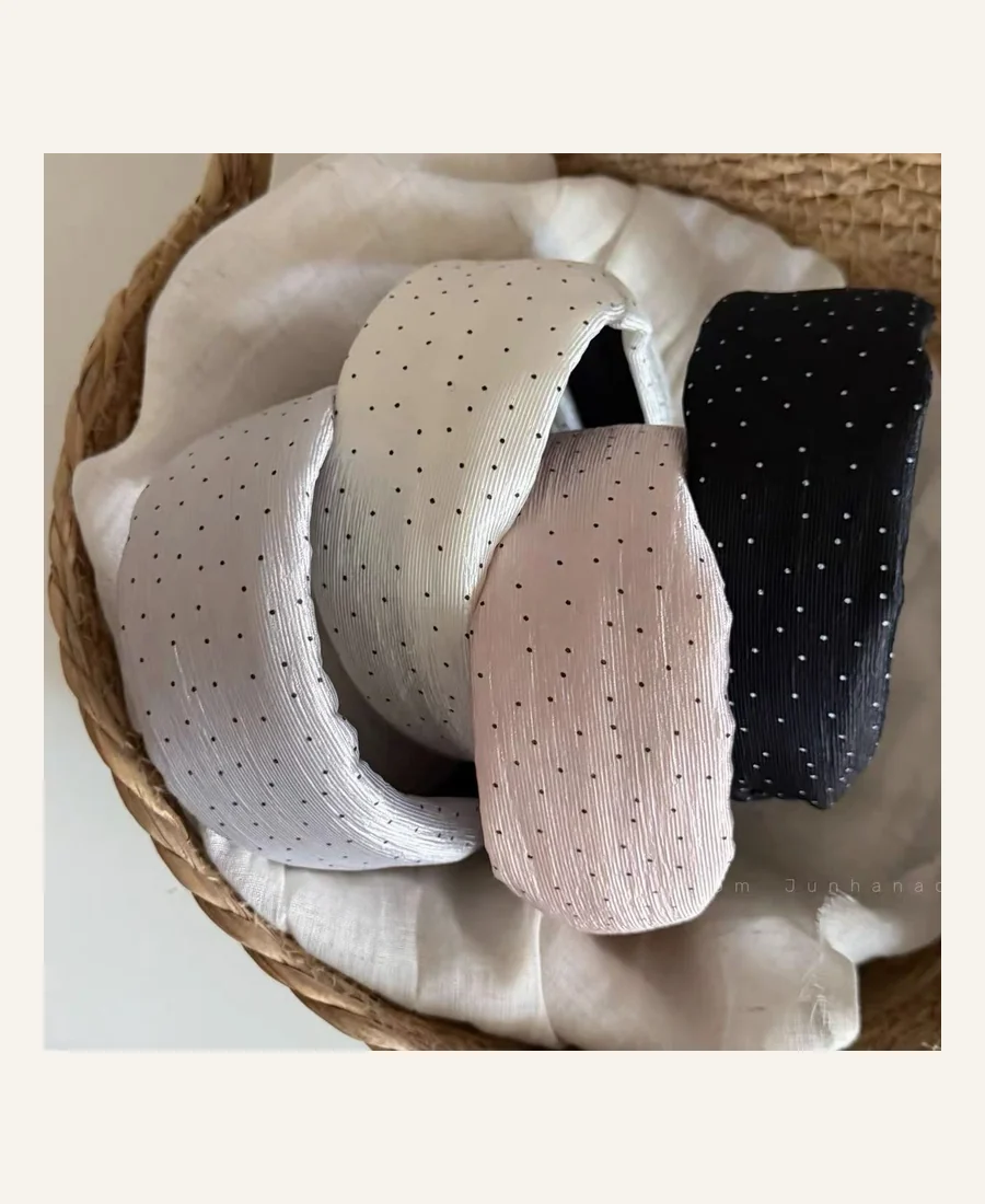 Original product reference photograph of Korean Polka-Dot Satin Headband WL-001
