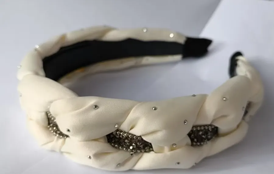 Original product reference photograph of Rhinestone Padded Twist Headband WL-037